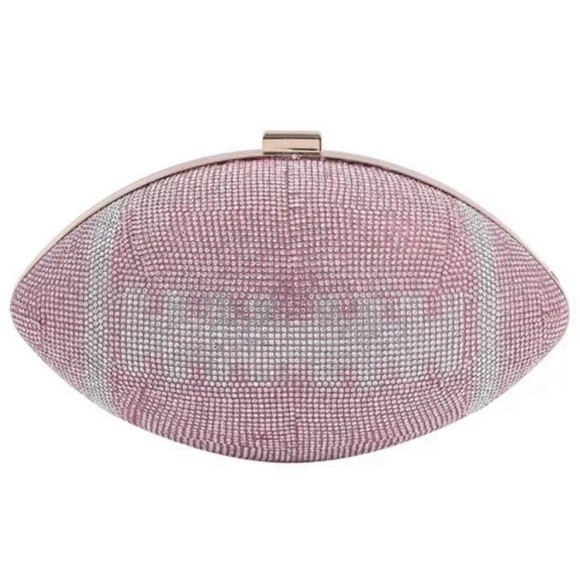 JOSEPH D'AREZZO Crystal Football Bag Rhinestone Crossbody Clutch NWT - Picture 2 of 7